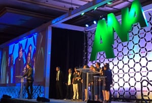 Gyro accepts the agency of the year award.