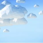 Abstract 3D clouds on blue sky background