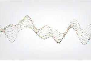Vector Illustration of Waves with Particles.