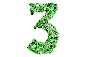 Numbers green alphabet symbols of colorful bubbles or balls