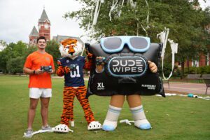 Dude Wipes mascot Deuce at Auburn University. 