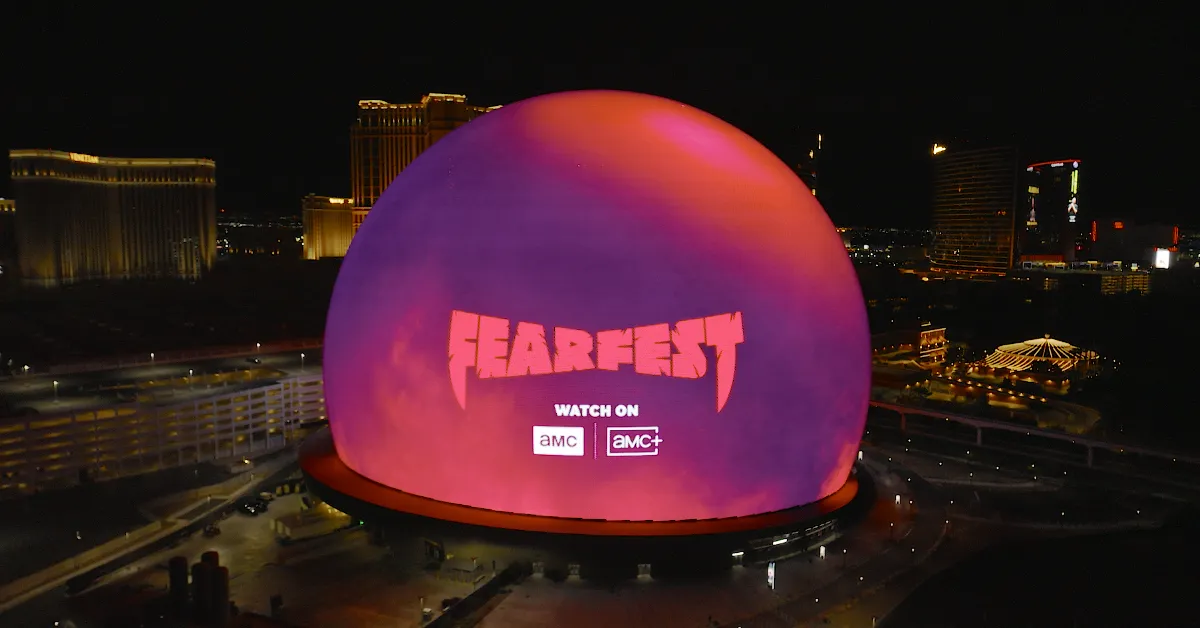AMC Fearfest logo on the Las Vegas Sphere